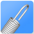 Extension spring with extended hook