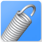 Extension spring with machine hook