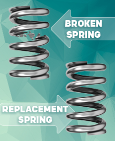 broken spring and replacement spring