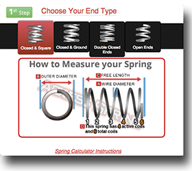 coil compression spring calculator instructions step 1