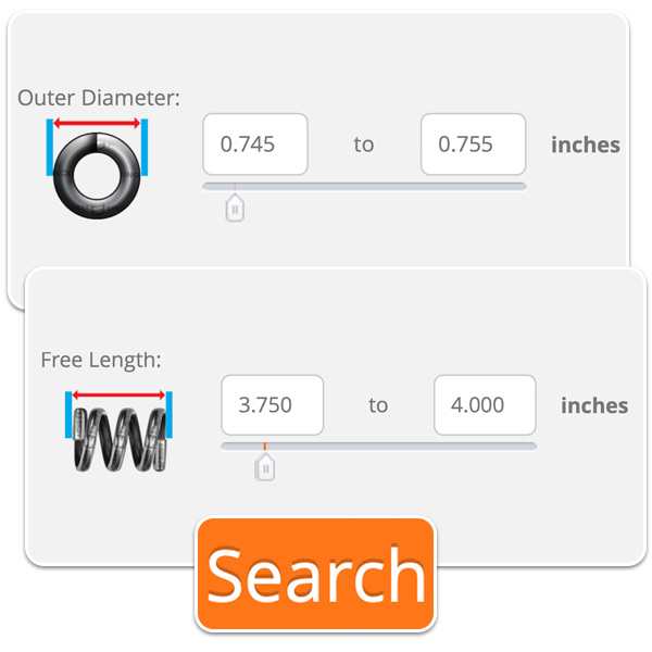 Compression Spring Search Tool Narrow Reduced Free Lenght