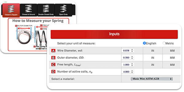 input compression spring dimensions