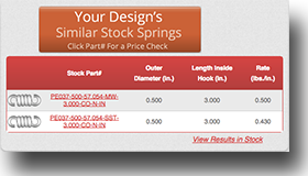 tension extension spring calculator section of similar stock springs