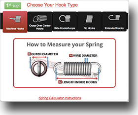 tension extension spring calculator instructions step 1