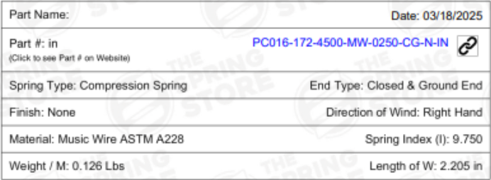 Basic Information Compression Spring Blueprint